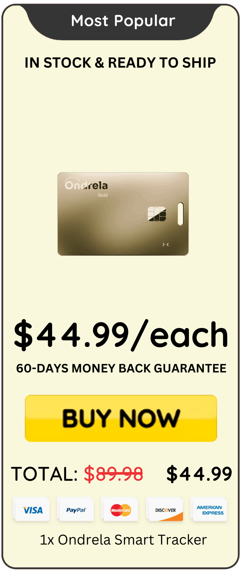 Ondrela Smart Tracker Package