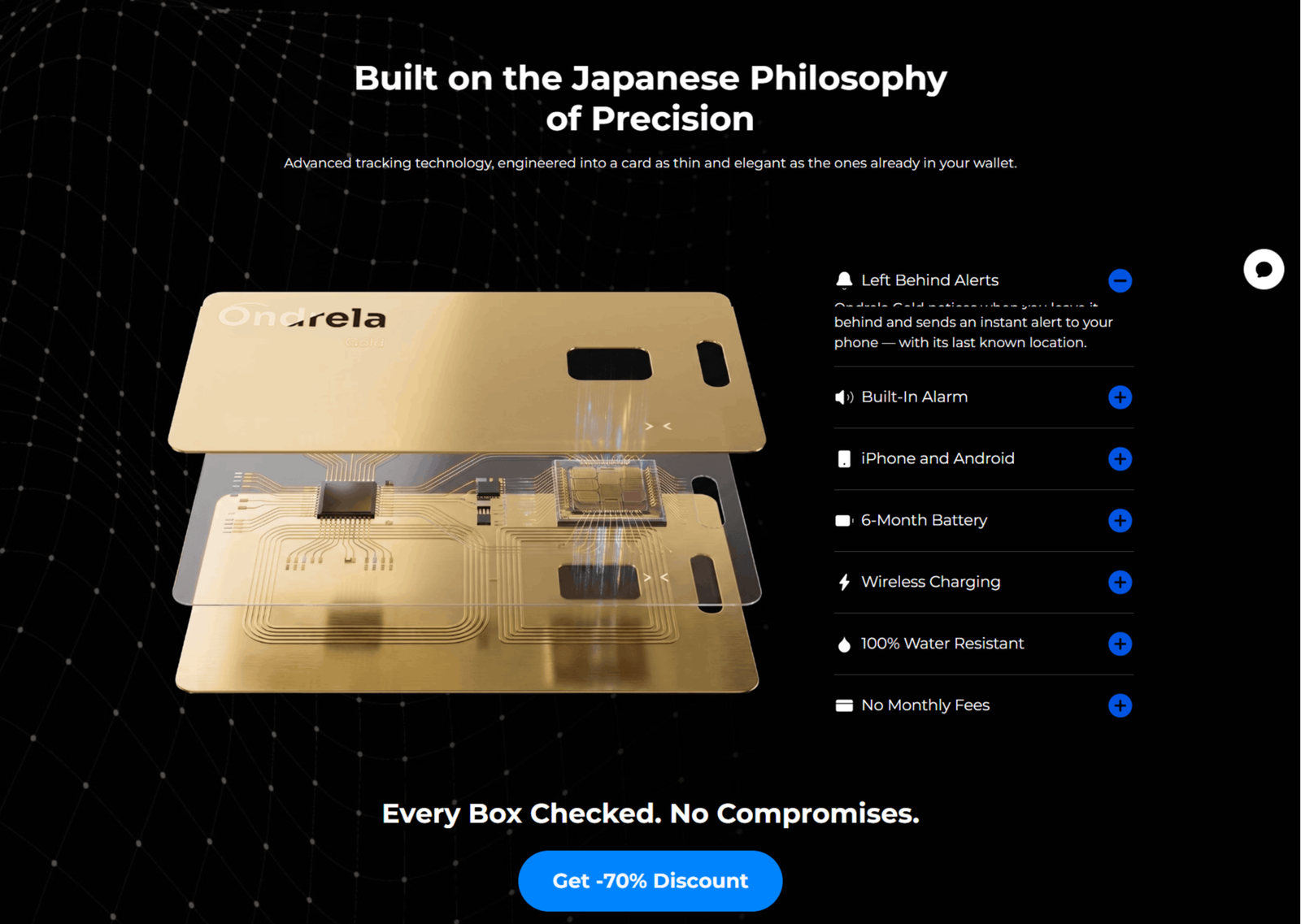 Ondrela Tracker card